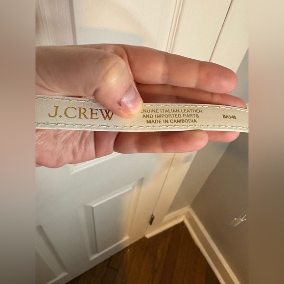 NWT J.Crew Slim Belt in Italian Leather – Ivory | Size XL - Picture 5 of 9
